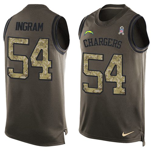 Nike Chargers #54 Melvin Ingram Green Men's Stitched NFL Limited Salute To Service Tank Top Jersey - Click Image to Close